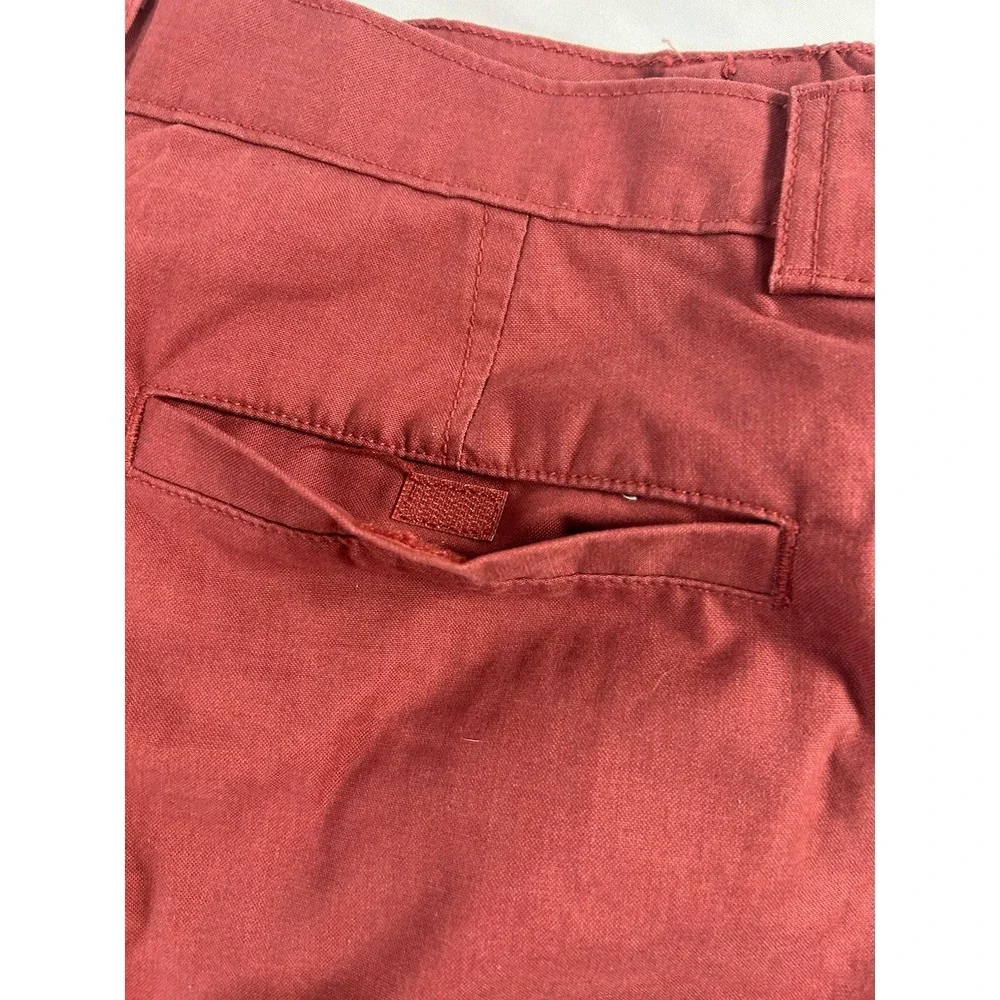 Savane Cargo Shorts Women Men Size W38 Cowhide Red Pockets Elastic Waist